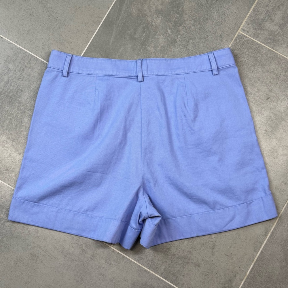 J.Crew Factory Women’s pleated high rise blue cotton shorts size 12 - Picture 7 of 10